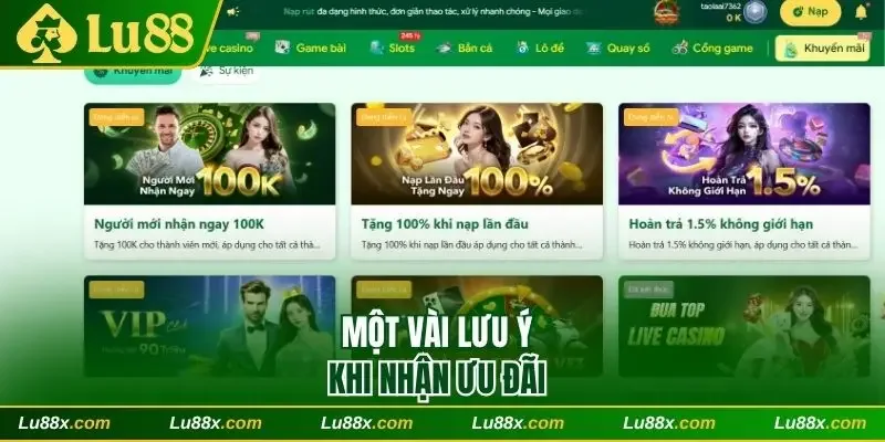 Lưu ý khi nhận ưu đãi